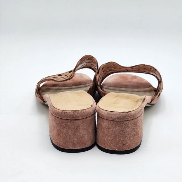 Coach and Four Lattice Rose Suede Zabby Slide Sandals Size 8.5 - Picture 5 of 8
